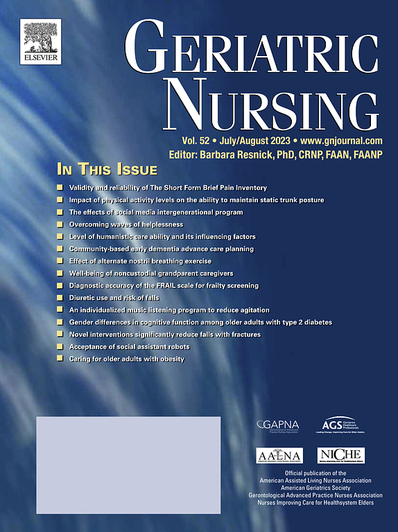 Go to journal home page - Geriatric Nursing
